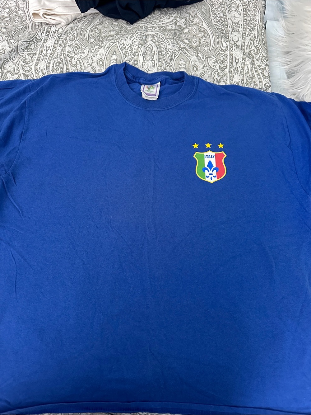 Official FIFA WORLD CUP 2006 Blue Italy Crest Graphic Tee